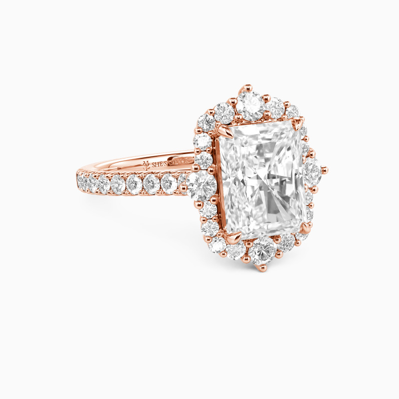 "Amazed by You" Radiant Cut Halo Engagement Ring