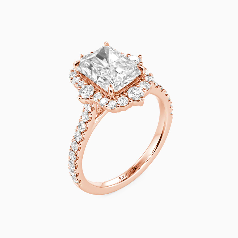 "Amazed by You" Radiant Cut Halo Engagement Ring