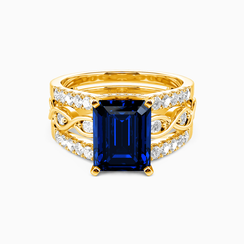 "The First Note of Forever" Emerald Cut Bridal Set