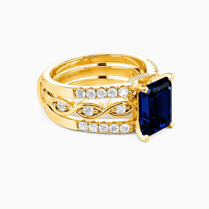 "The First Note of Forever" Emerald Cut Bridal Set