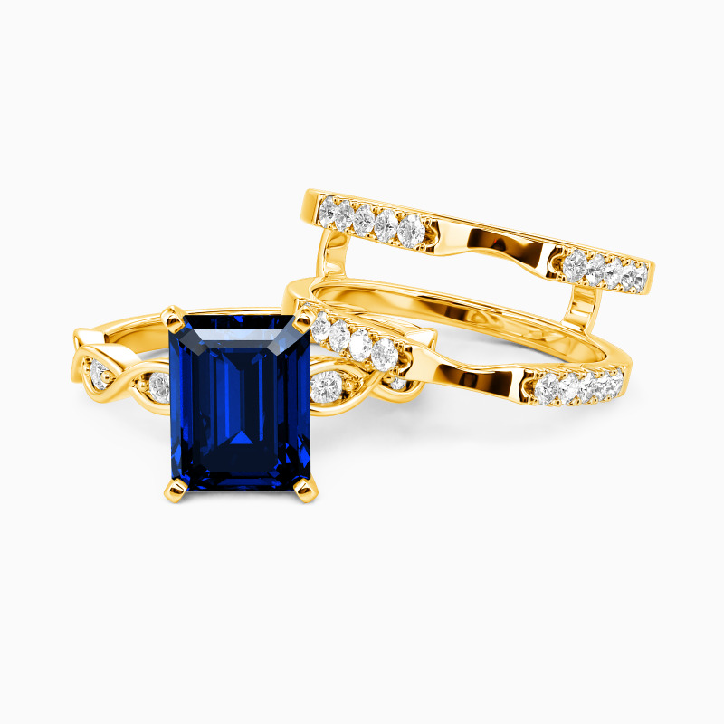 "The First Note of Forever" Emerald Cut Bridal Set