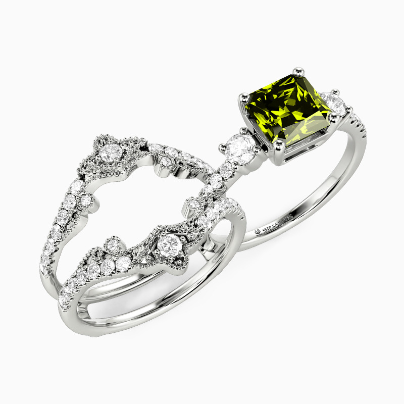 "Our Unwritten Chapter" Radiant Cut Bridal Set
