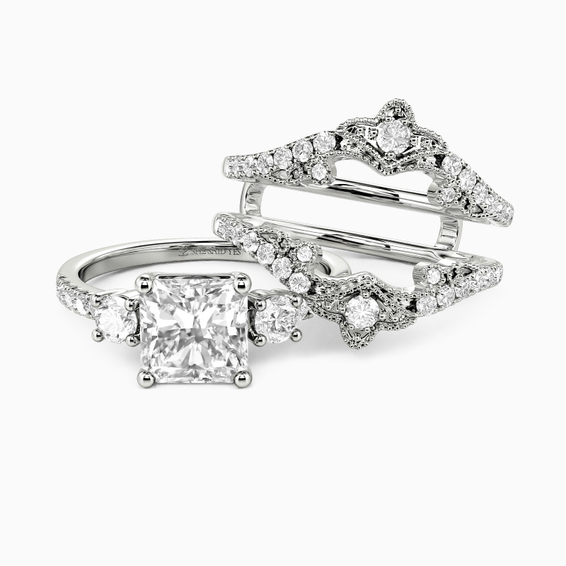 "Unser Unbeschriebenes Kapitel" Radiant-Schliff Brautschmuck-Set