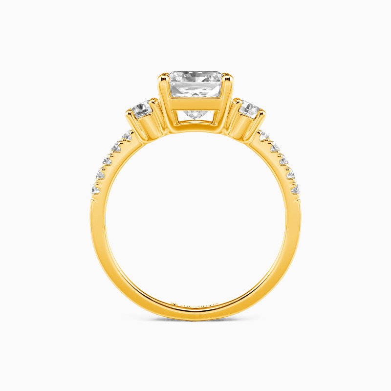 "Our Unwritten Chapter" Radiant Cut Three Stone Engagement Ring