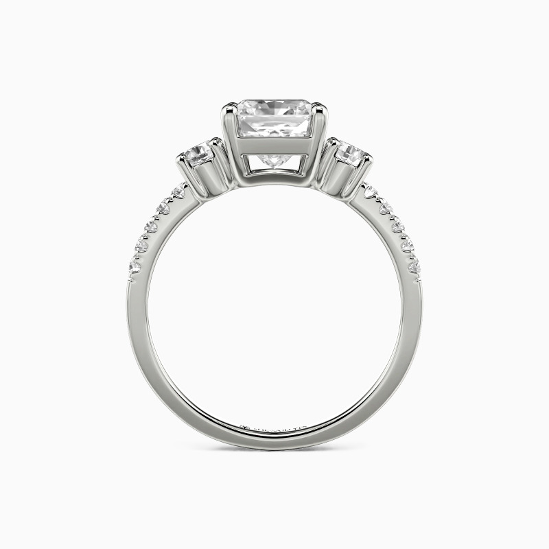 "Our Unwritten Chapter" Radiant Cut Three Stone Engagement Ring