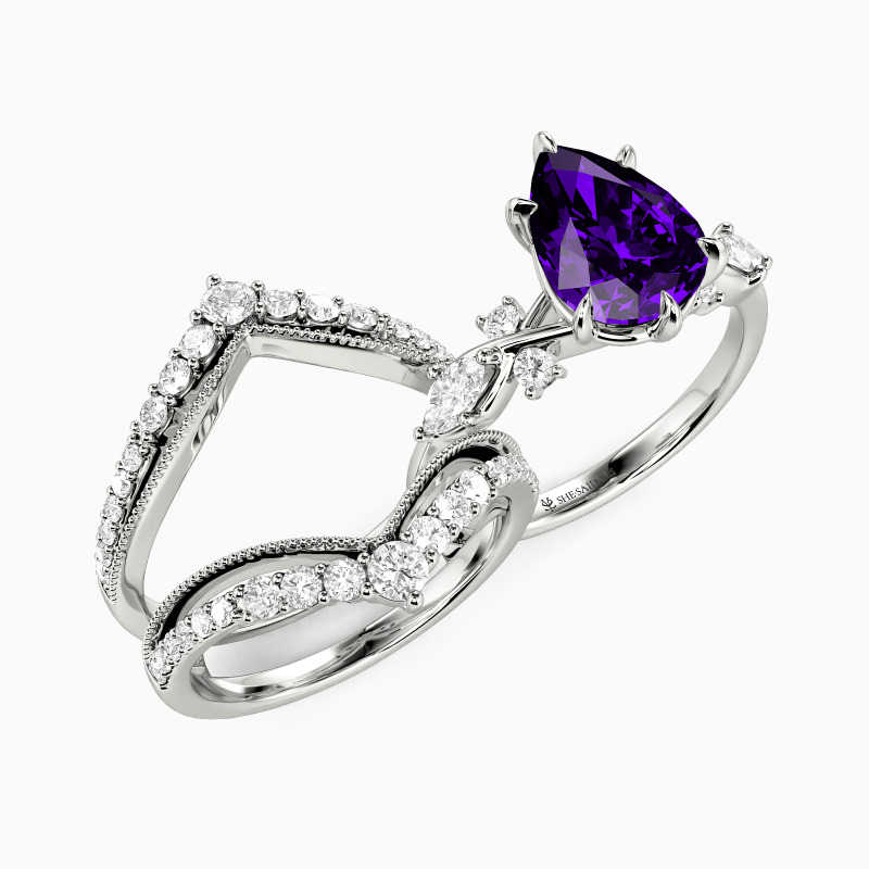 "The Serendipitous Sparkle" Pear Cut Bridal Set