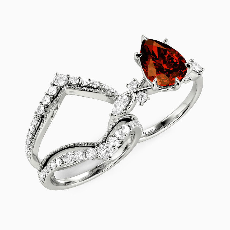 "The Serendipitous Sparkle" Pear Cut Bridal Set