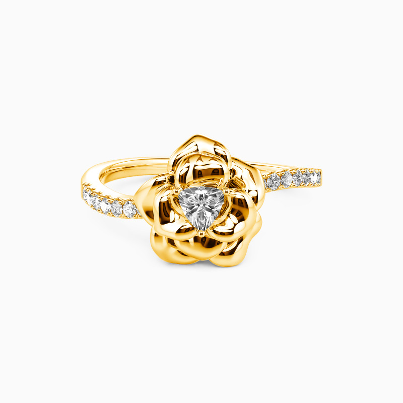 "The Romance Tale" Trillion Cut Side Stone Engagement Ring