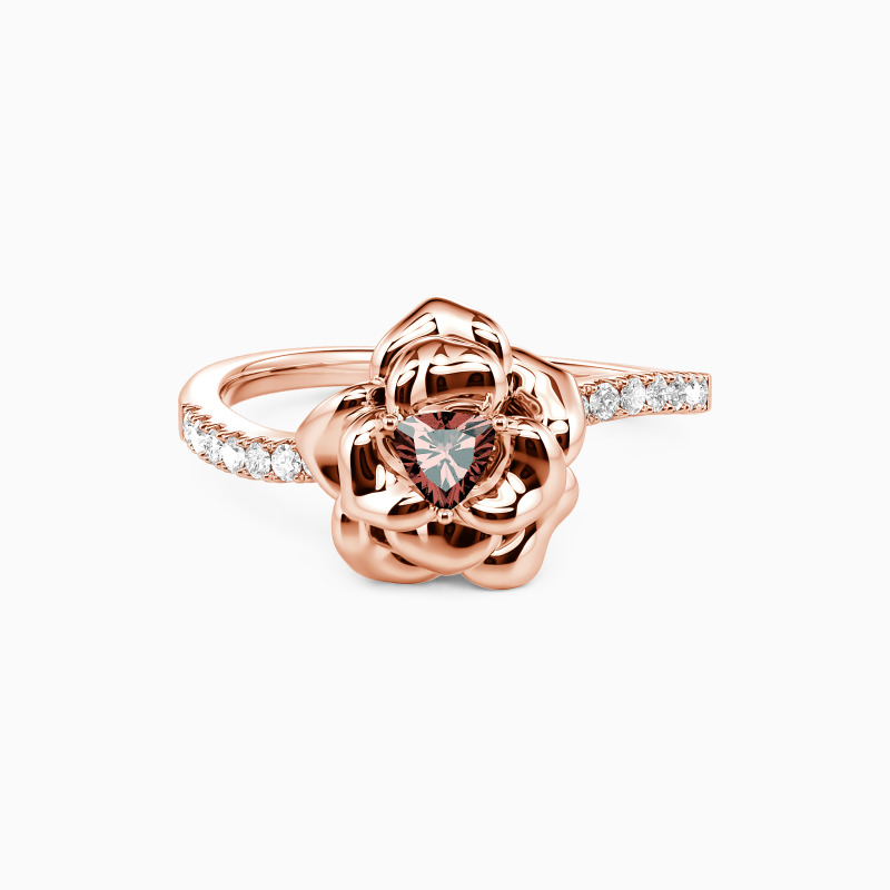 "The Romance Tale" Trillion Cut Side Stone Engagement Ring