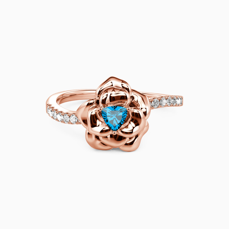 "The Romance Tale" Trillion Cut Side Stone Engagement Ring