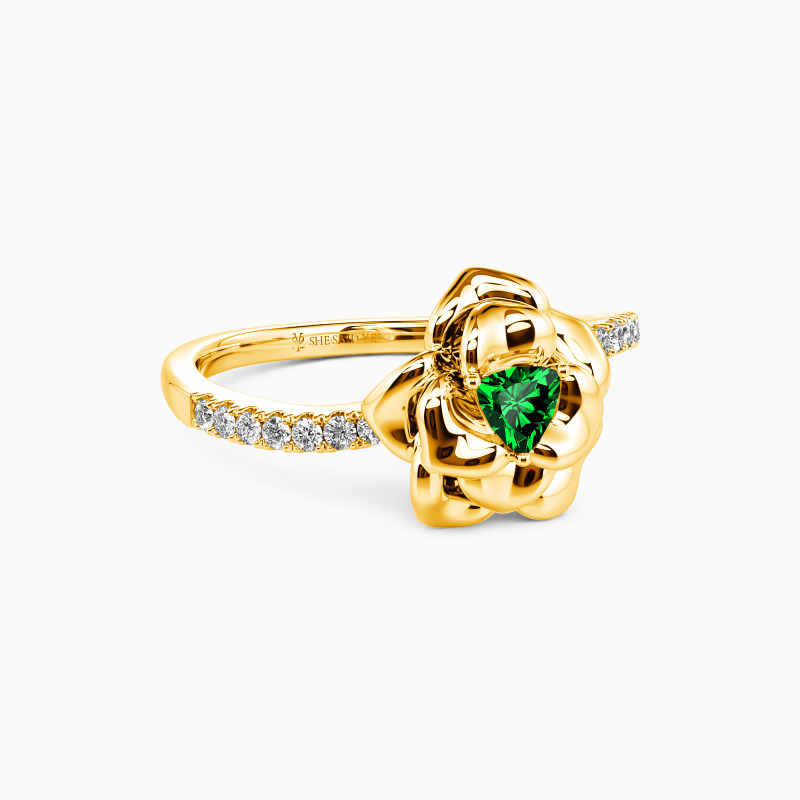 "The Romance Tale" Trillion Cut Side Stone Engagement Ring