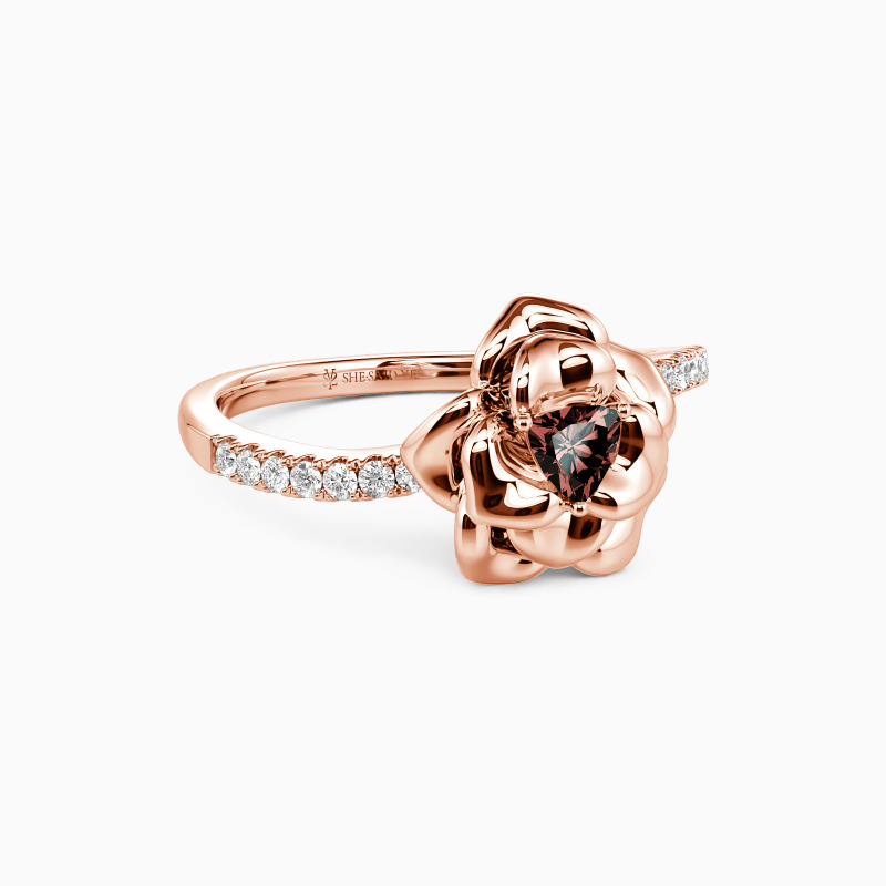 "The Romance Tale" Trillion Cut Side Stone Engagement Ring