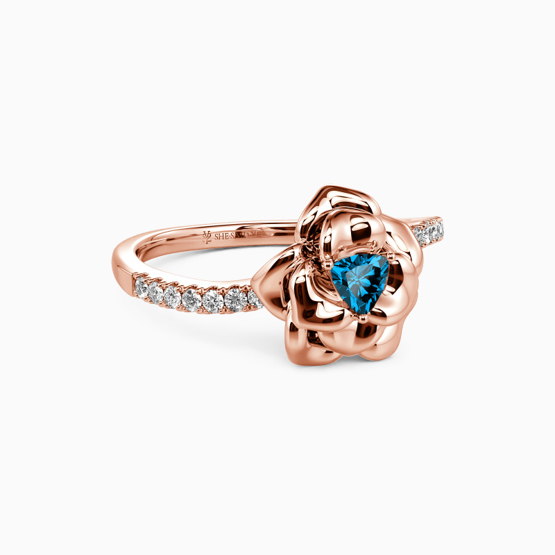 "The Romance Tale" Trillion Cut Side Stone Engagement Ring