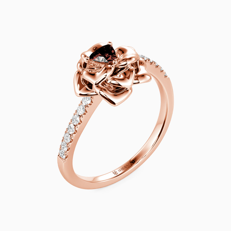 "The Romance Tale" Trillion Cut Side Stone Engagement Ring