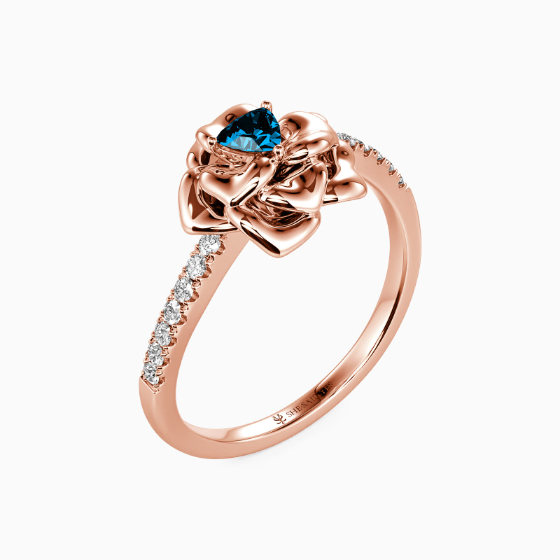 "The Romance Tale" Trillion Cut Side Stone Engagement Ring