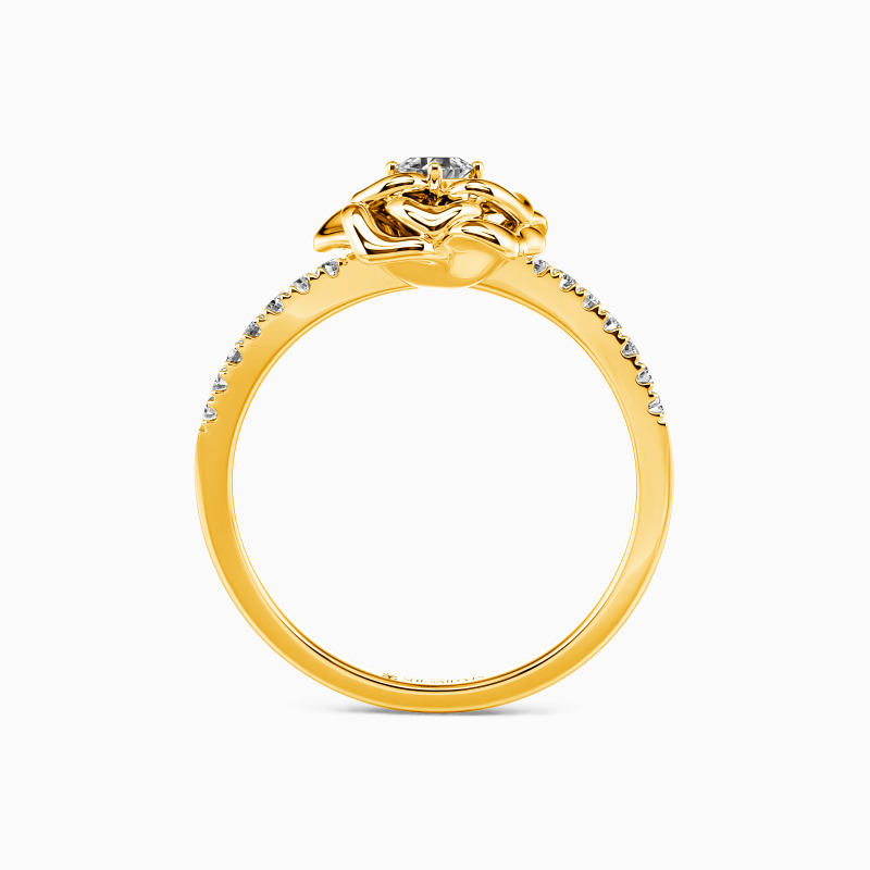 "The Romance Tale" Trillion Cut Side Stone Engagement Ring
