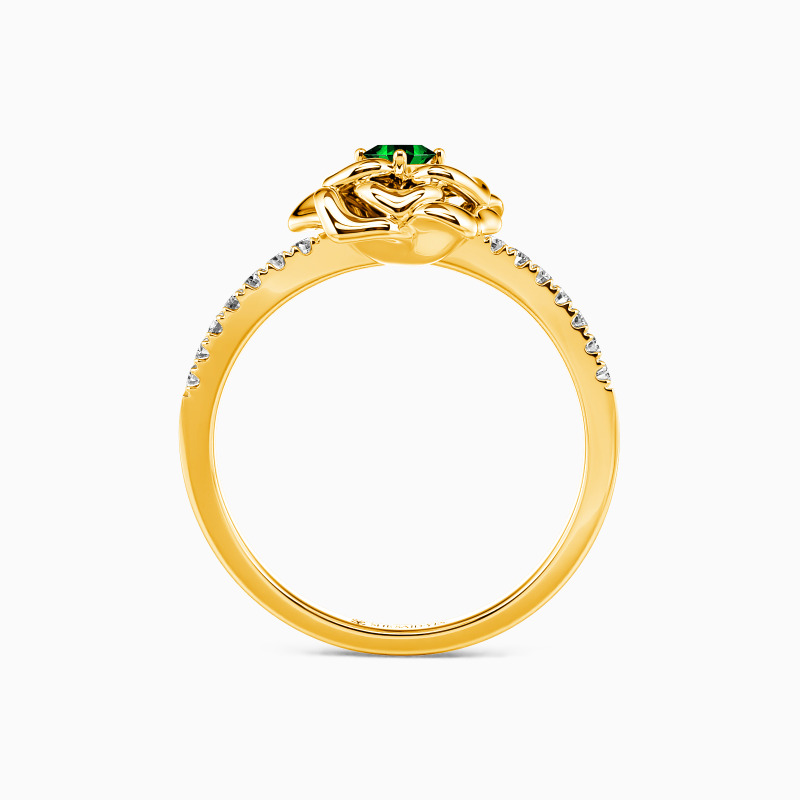 "The Romance Tale" Trillion Cut Side Stone Engagement Ring