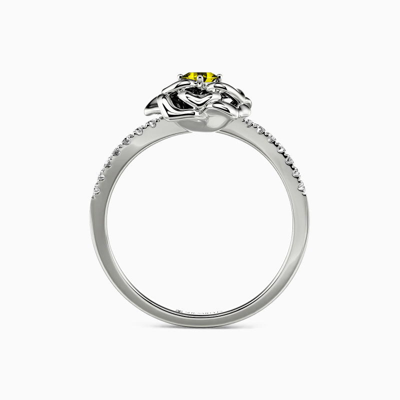 "The Romance Tale" Trillion Cut Side Stone Engagement Ring