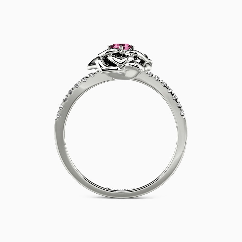 "The Romance Tale" Trillion Cut Side Stone Engagement Ring