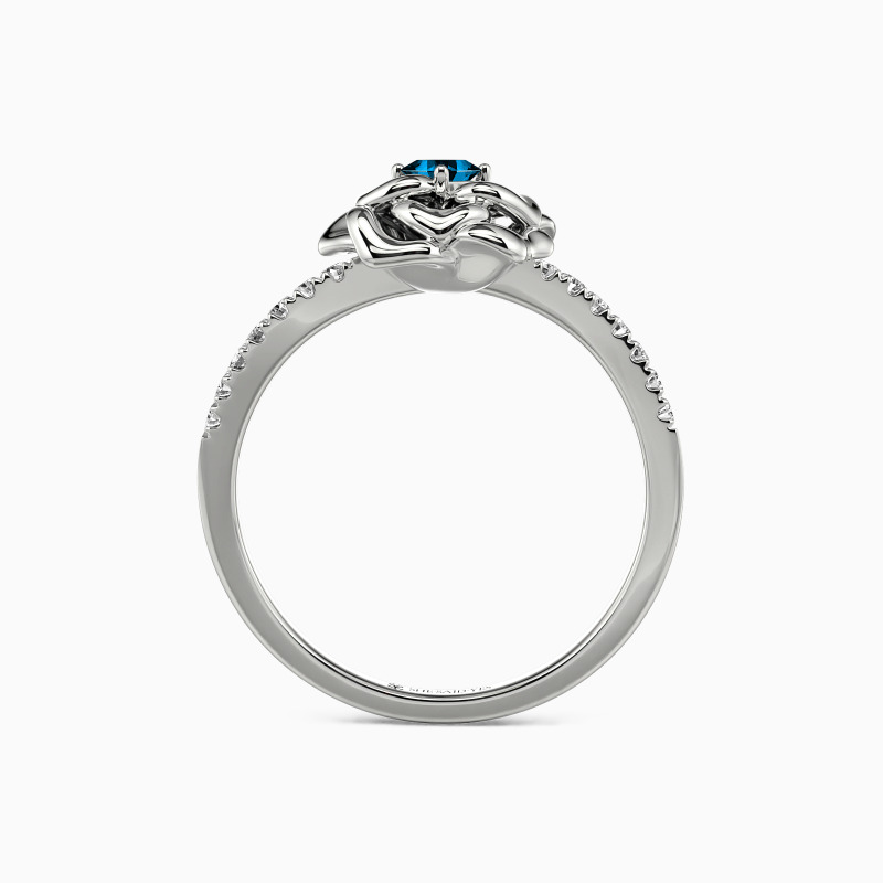 "The Romance Tale" Trillion Cut Side Stone Engagement Ring