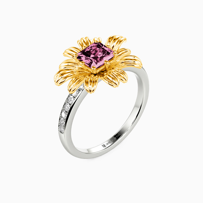"Sunshine Of Mine" Radiant Cut Side Stone Engagement Ring