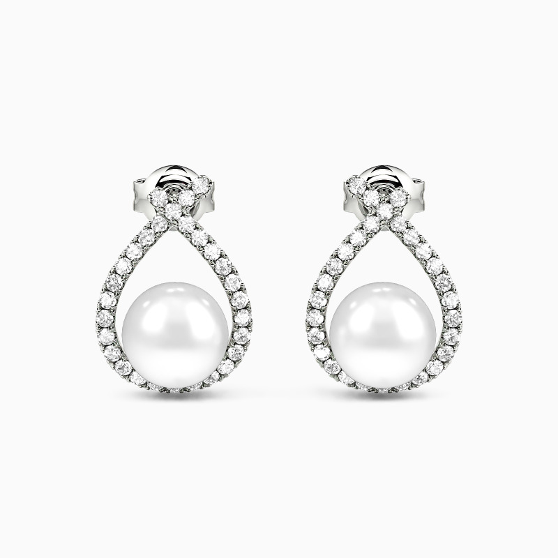 "Echoes of Tears" 7.5-8.0mm Freshwater Pearl Stud Earrings