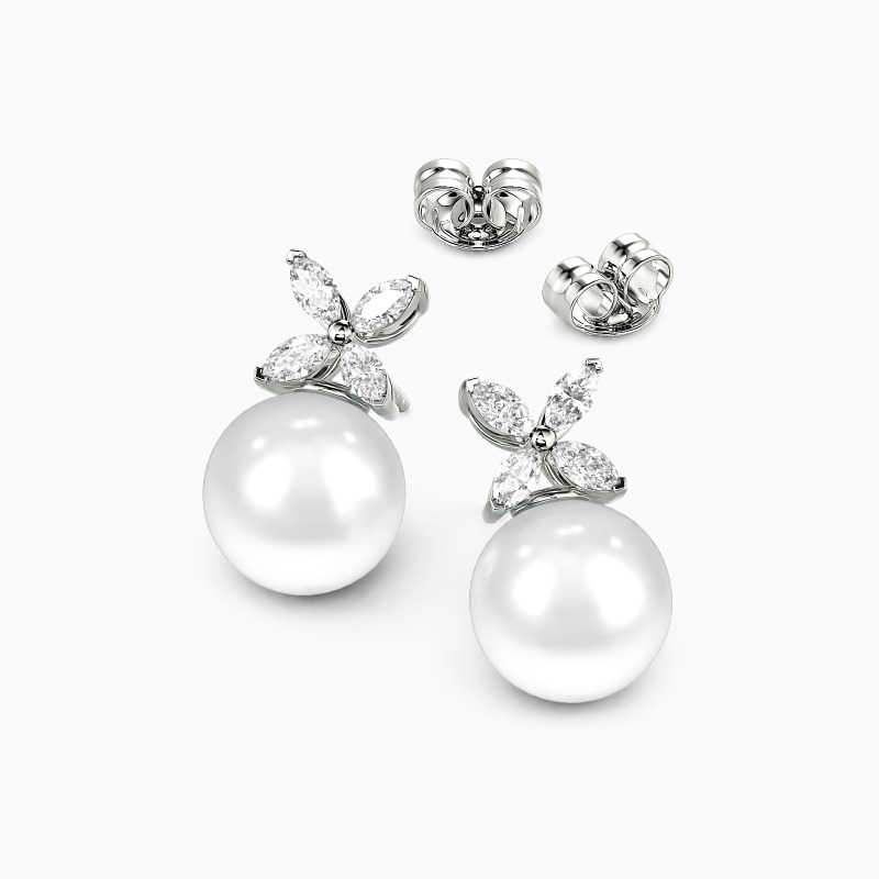 "Love's Bloom" 9.5-10mm Freshwater Pearl Stud Earrings