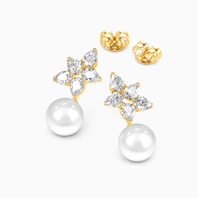 "Dreamer's Wish" 7.5-8.0mm Freshwater Pearl Drop Earrings