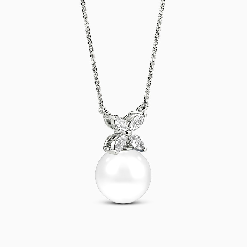 "Hint of Bloom" 9.5-10mm Freshwater Pearl Necklace
