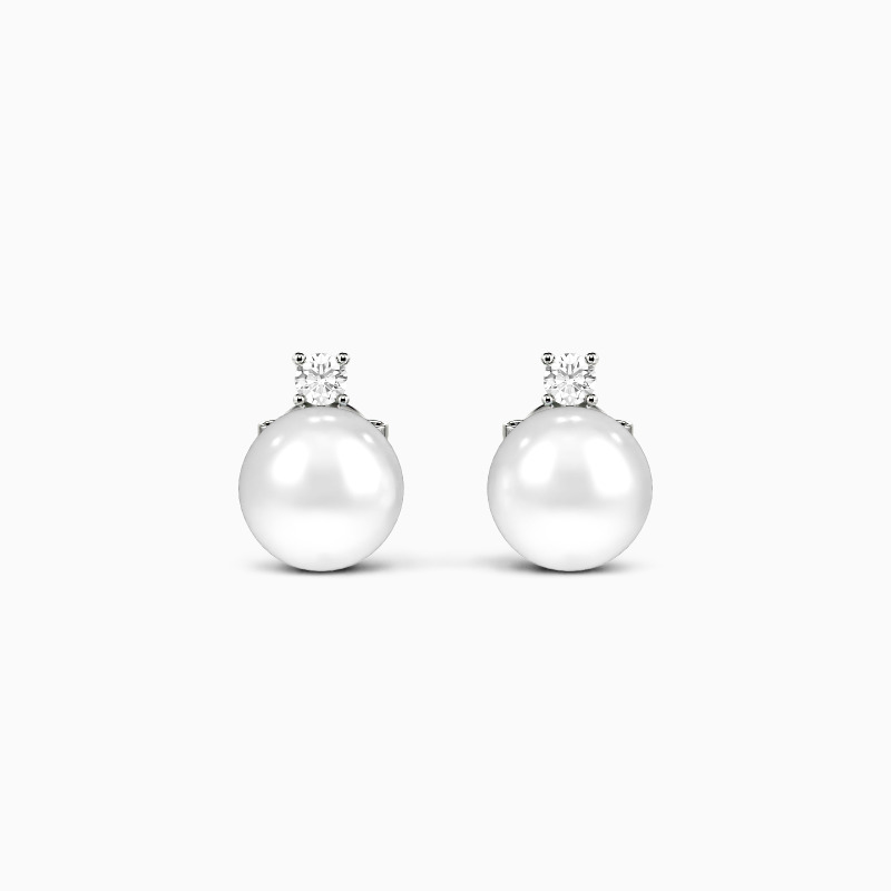 "Une Mélodie Simple" Boucles d'Oreilles à Clous Perles d'Eau Douce 7,5-8,0 mm