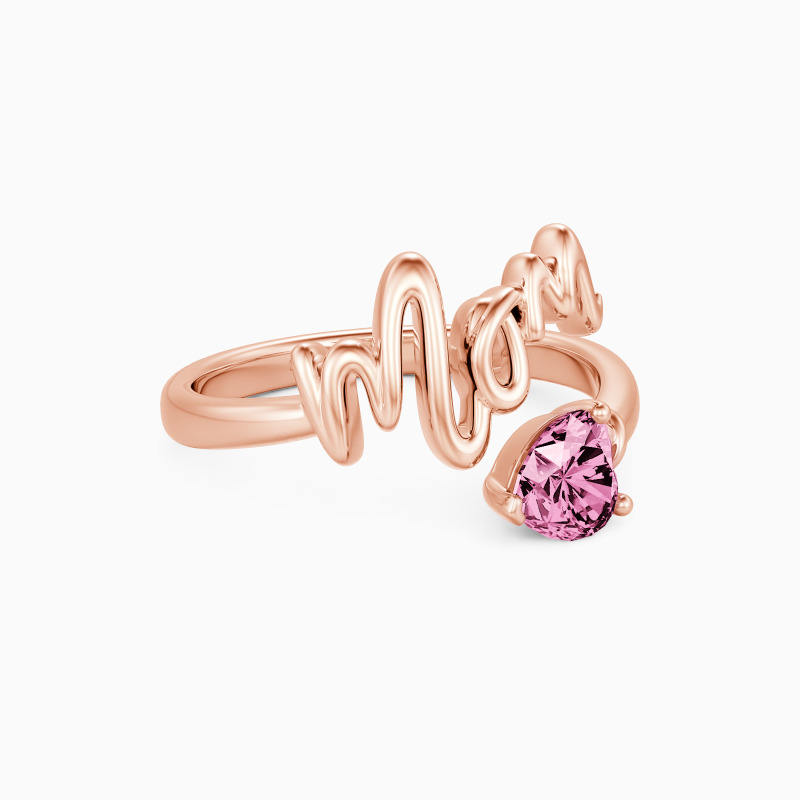 "Sweet Burden" Heart Cut Solitaire Mom Ring