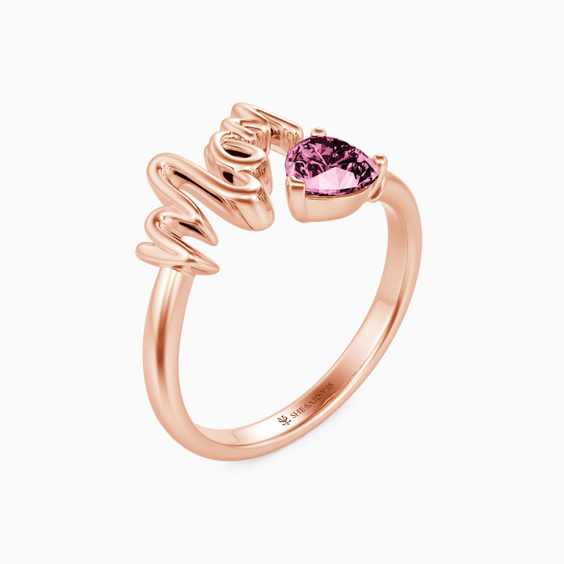 "Sweet Burden" Heart Cut Solitaire Mom Ring