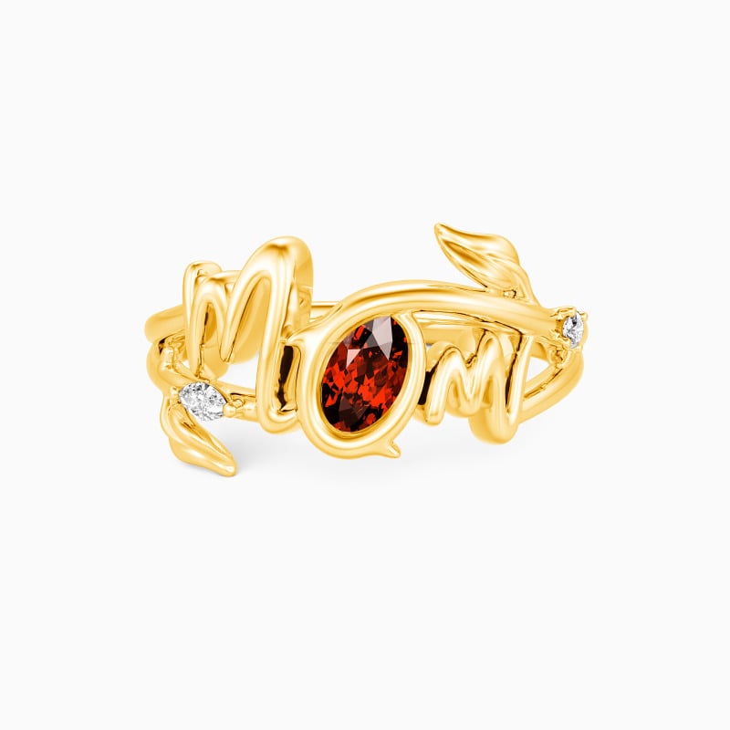 "Mom's Cradle" Oval Cut Side Stone Ring