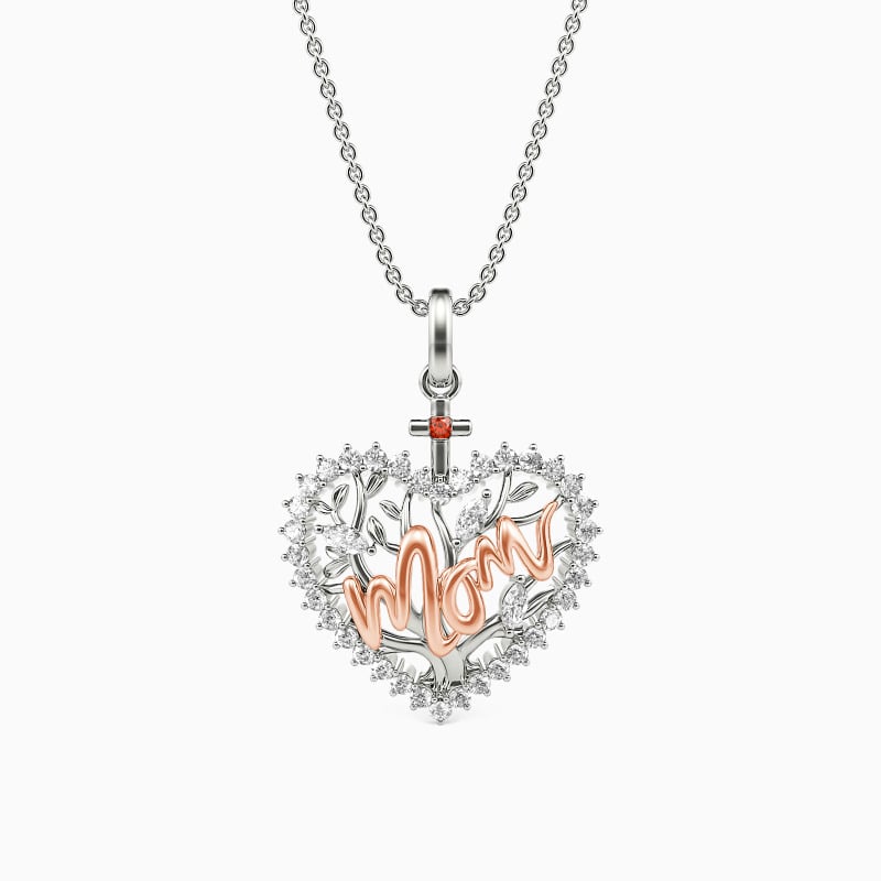"Shield Of Mom" Marquise Cut Necklace