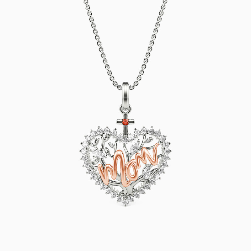 "Shield of Mom" Marquise Cut Necklace