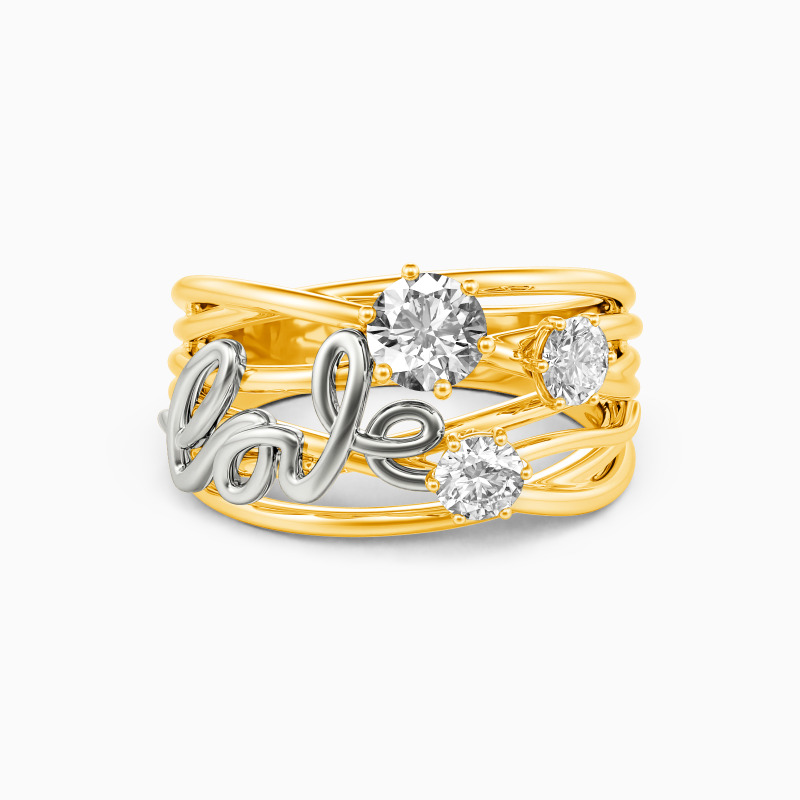 "Nachhallende Liebe" Rundschliff Ring