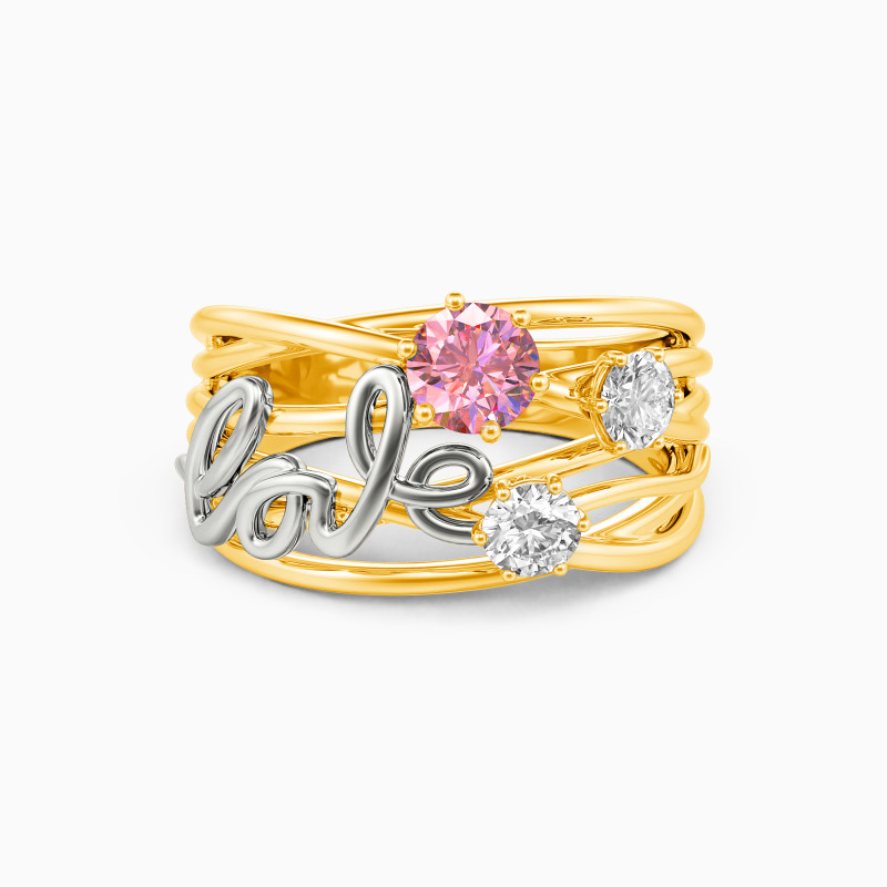 "Nachhallende Liebe" Rundschliff Ring