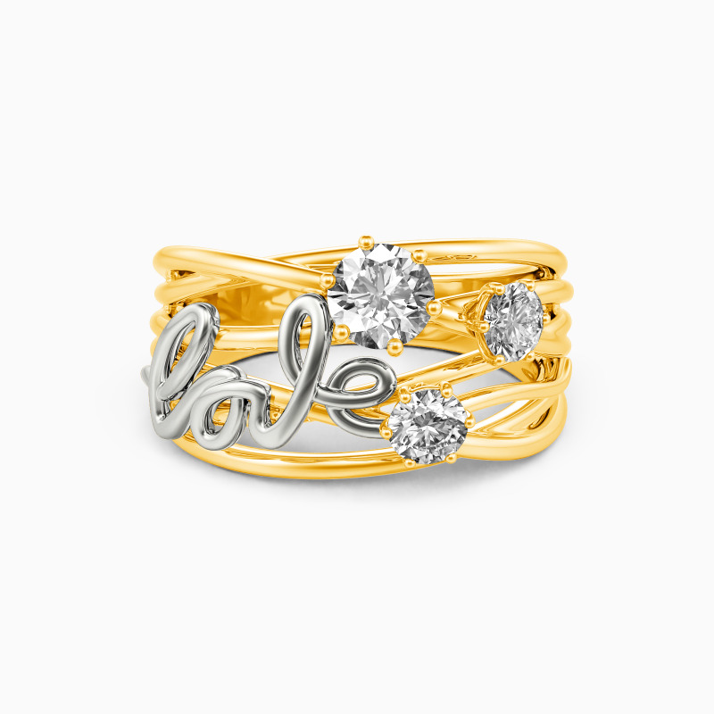 "Nachhallende Liebe" Rundschliff Ring