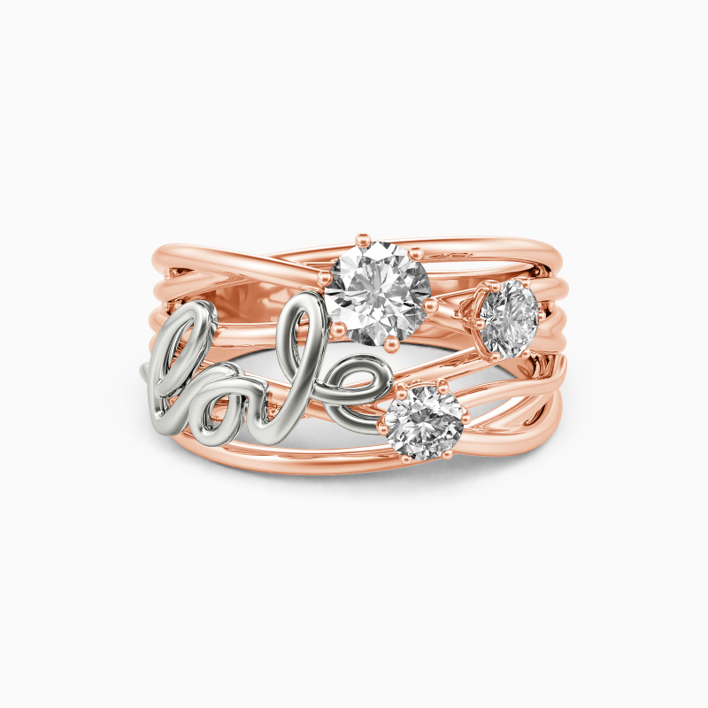 "Nachhallende Liebe" Rundschliff Ring