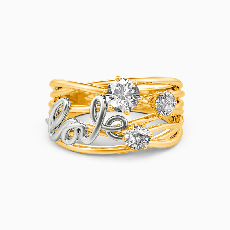 "Nachhallende Liebe" Rundschliff Ring