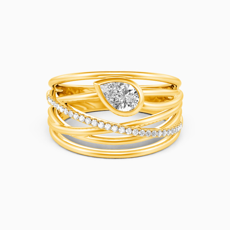 "Kostbarer Tau" Tropfenschliff Ring