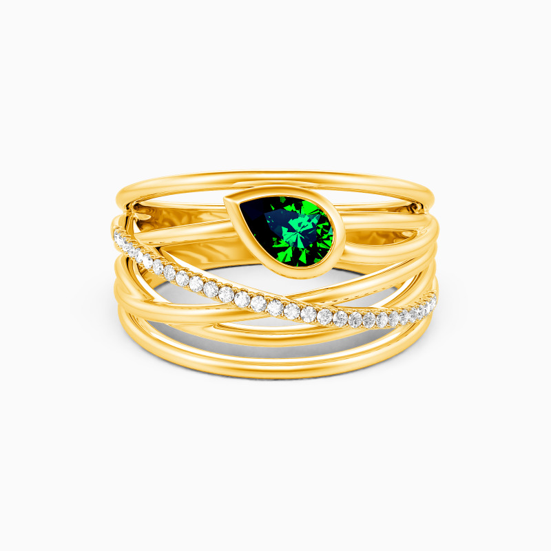 "Kostbarer Tau" Tropfenschliff Ring