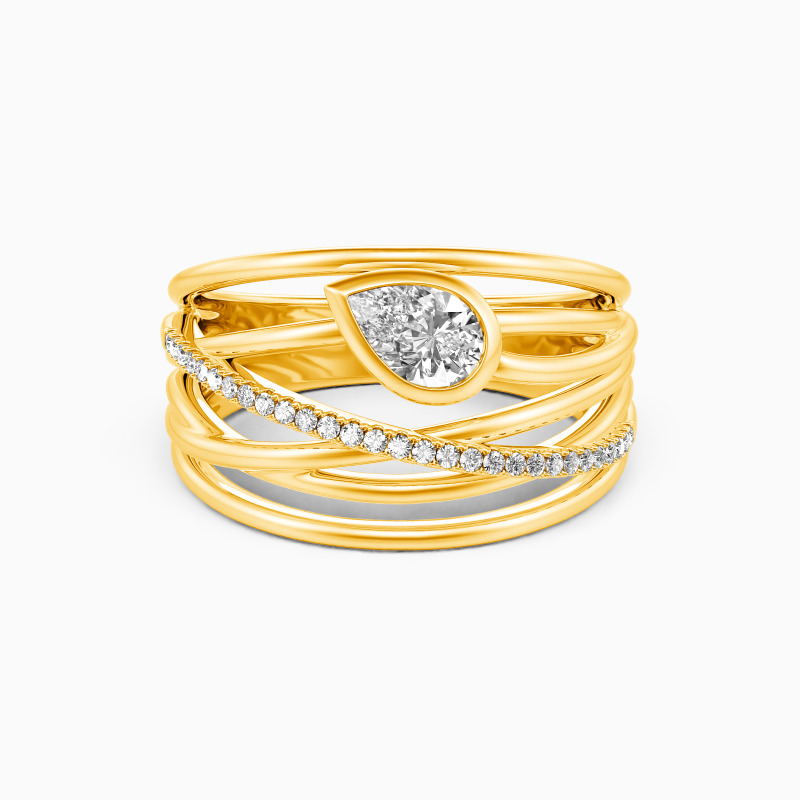 "Kostbarer Tau" Tropfenschliff Ring
