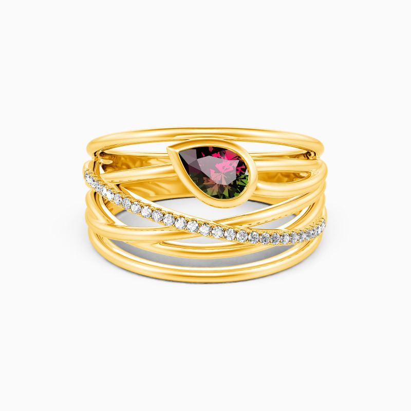 "Kostbarer Tau" Tropfenschliff Ring