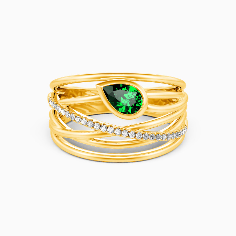 "Kostbarer Tau" Tropfenschliff Ring