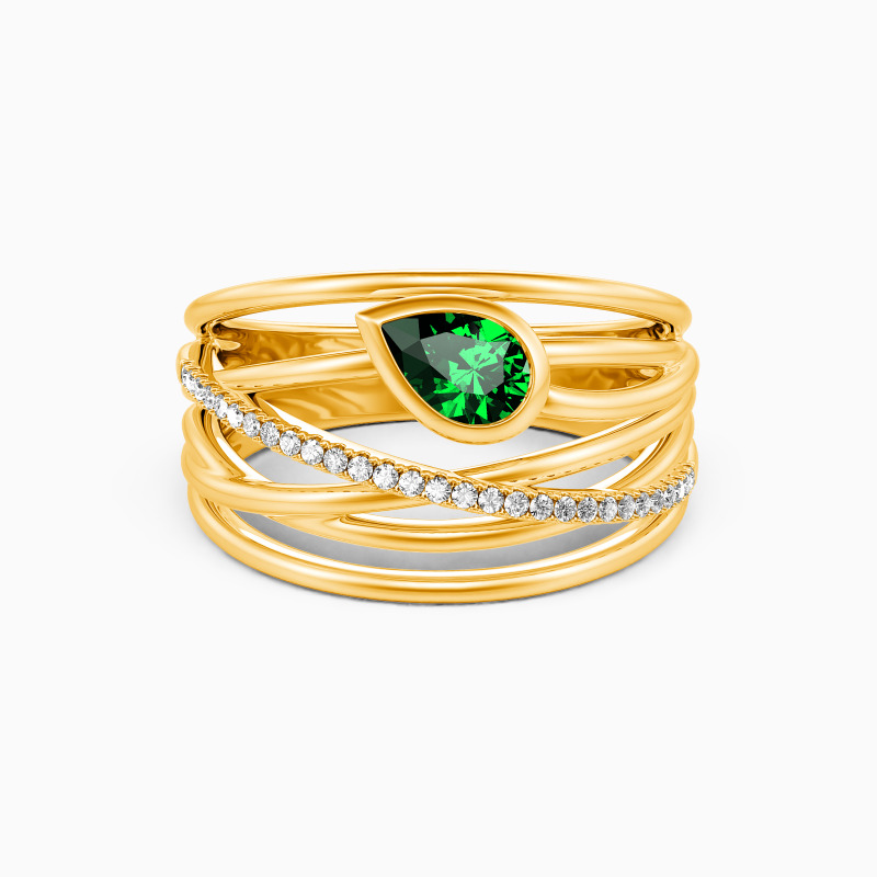 "Kostbarer Tau" Tropfenschliff Ring