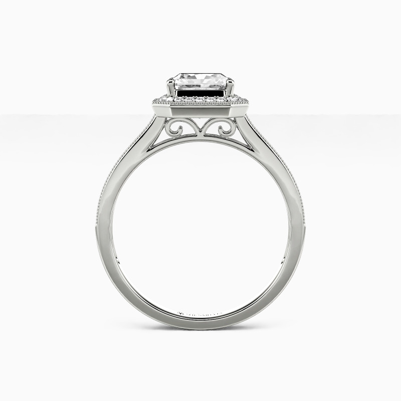 "My Yearning" Radiant Cut Halo Engagement Ring