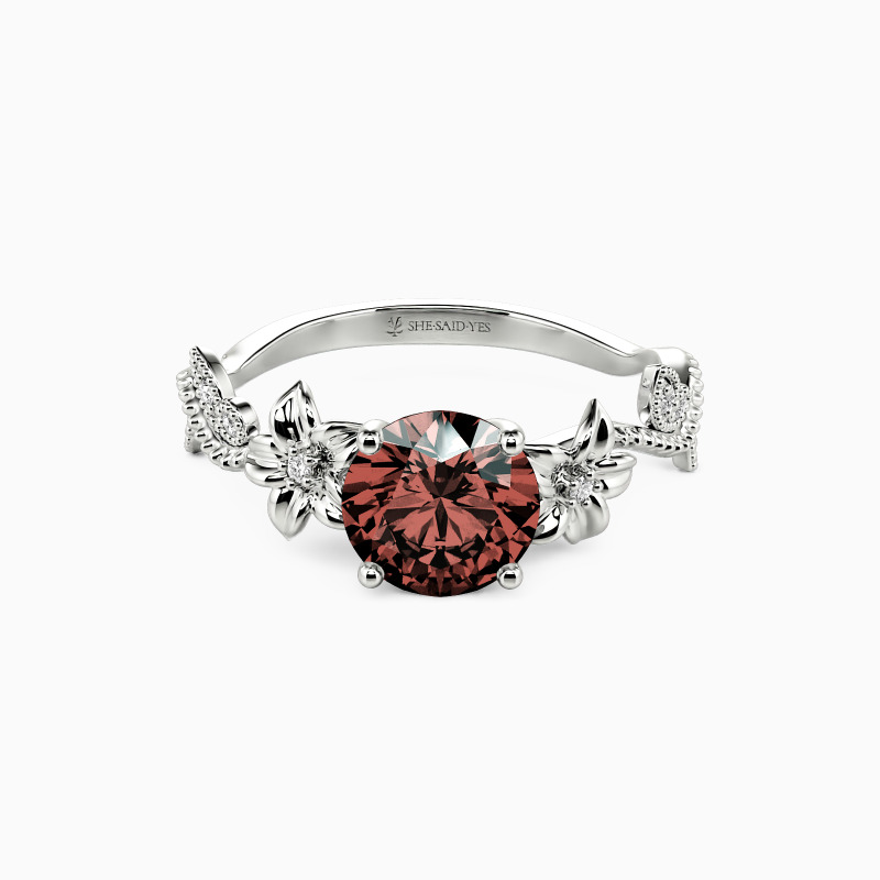 "My Sunshine" Round Cut Side Stone Engagement Ring