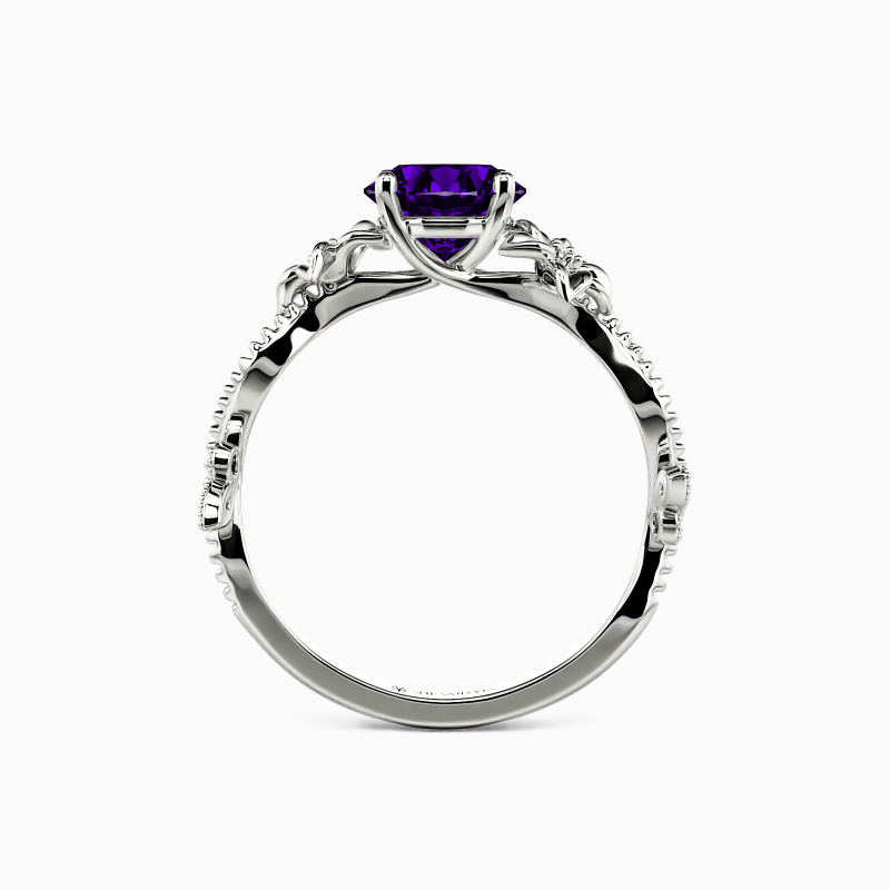 "My Sunshine" Round Cut Side Stone Engagement Ring