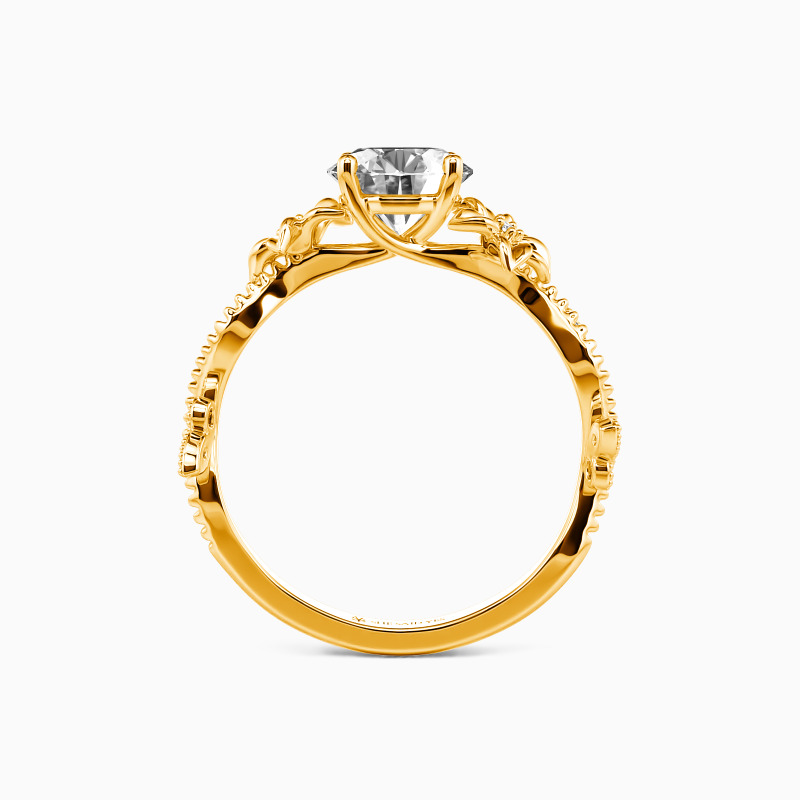 "My Sunshine" Round Cut Side Stone Engagement Ring